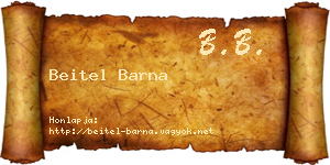 Beitel Barna névjegykártya